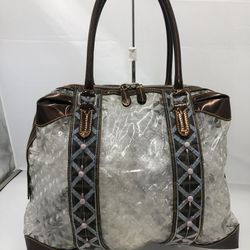 Fendi Tote Bag Fendi Clear Hand Tote Bag Brown Pvc Leather 240108t