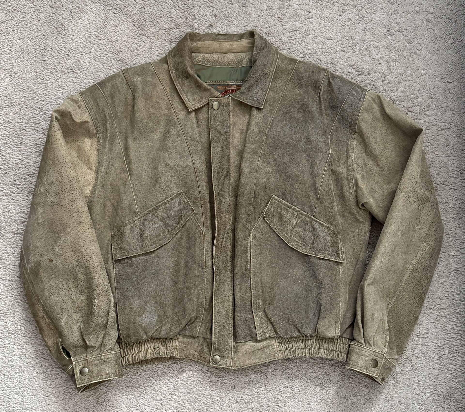 Vintage Wilson’s “Adventure Bound” 100% Leather Jacket Size L Made In Korea