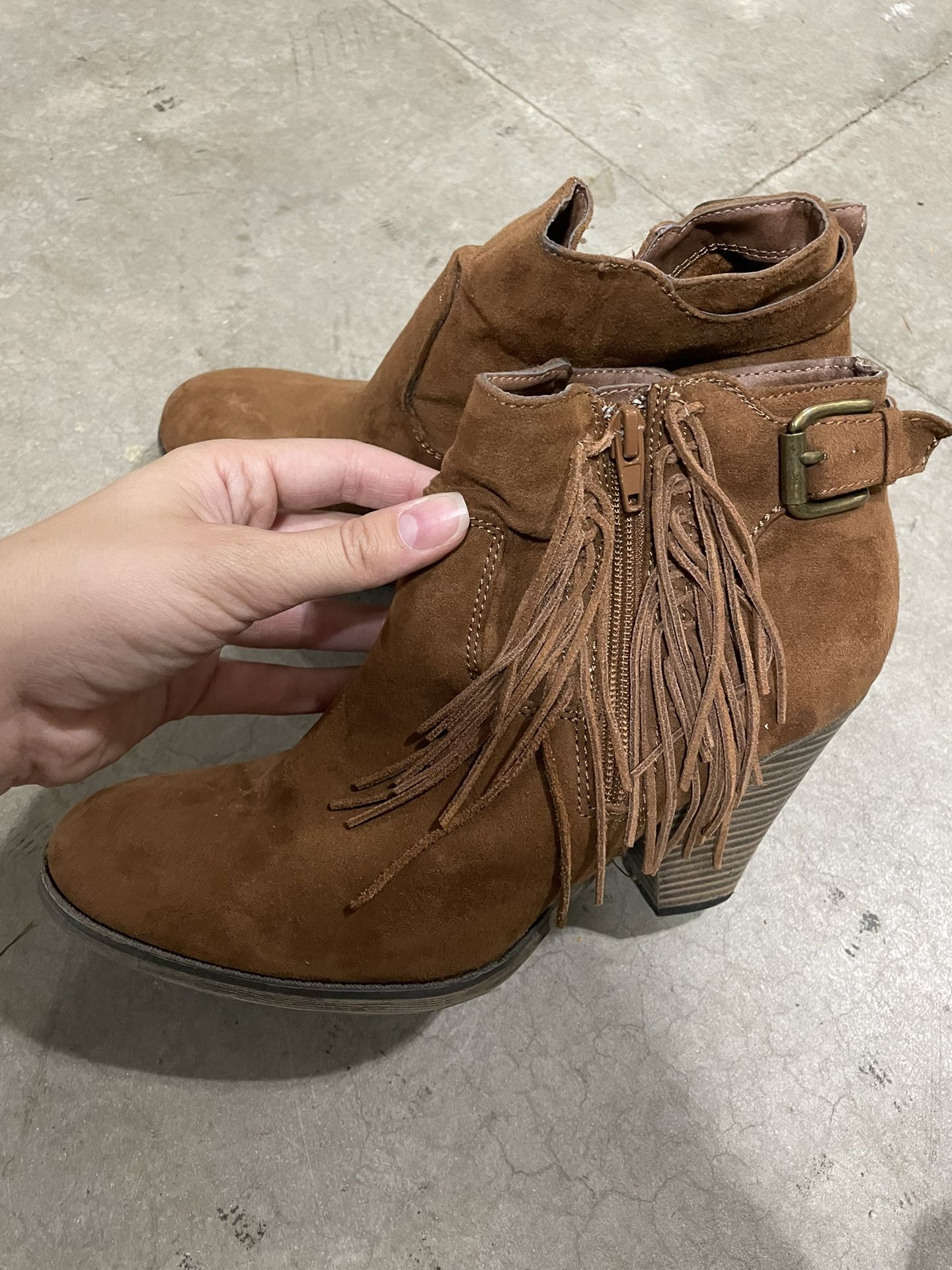 Fringe Buckle Boots Size 9