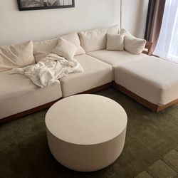 Modern White Round Coffee Table West Elm Dupe - Free Delivery ✅ New Round Coffee Table White Cement Finish