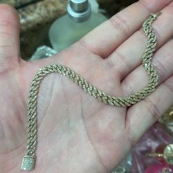 10k Diamond Cuban Bracelet 