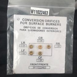Conversion Orifices For Surface Burners Orificios De Conversion Para Quemadores Exteriores