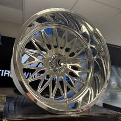 SET of 4 NEW 24x14 KG1 Seismic Forged KC059 Polished Wheels 6x5.5 Chevy 6x139.7