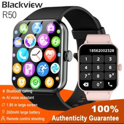 Blackview Smart Watch for Women Men, Bluetooth Call(Answer/Make Calls/Push Message), 1.85" Touch Screen Fitness Watch, with 100+ Sports Modes,IP68 Wat