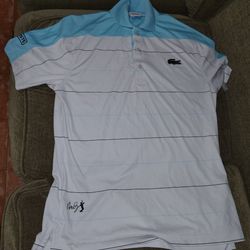 Lacoste polo shirt white & blue