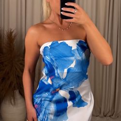 Satin Floral Maxi Dress 