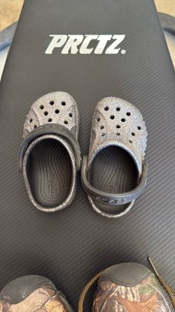 Black Glitter Crocs
