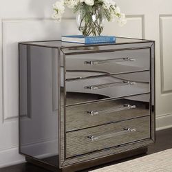 Tara Mirror 4-Drawer Chest Dresser