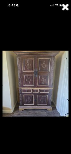 Vintage Hand-Painted French Provincial Armoire – Ornate Detail & High-End Storage