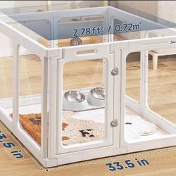 24" Acrylic Plastic Pet Play Pen with Door, Playpen for small pets