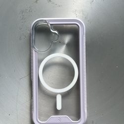 iPhone 16 Clear Phone case With Purple Border 