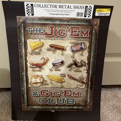 Cool Fishing Lovers Metal Sign