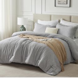 King Size Comforter Set – 3-Piece gray 