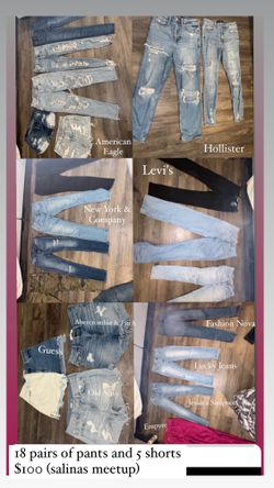 Women Size 27,3/4 Jeans LOT 23 Pairs 