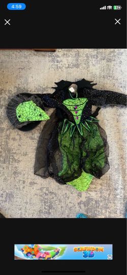 Girls Witch Halloween Costume with Hat Size 7/8