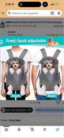 New Grey Dog Backpack