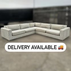 West Elm Light Gray/Grey 3 Piece L Sectional Couch Sofa - 🚚 DELIVERY AVAILABLE 