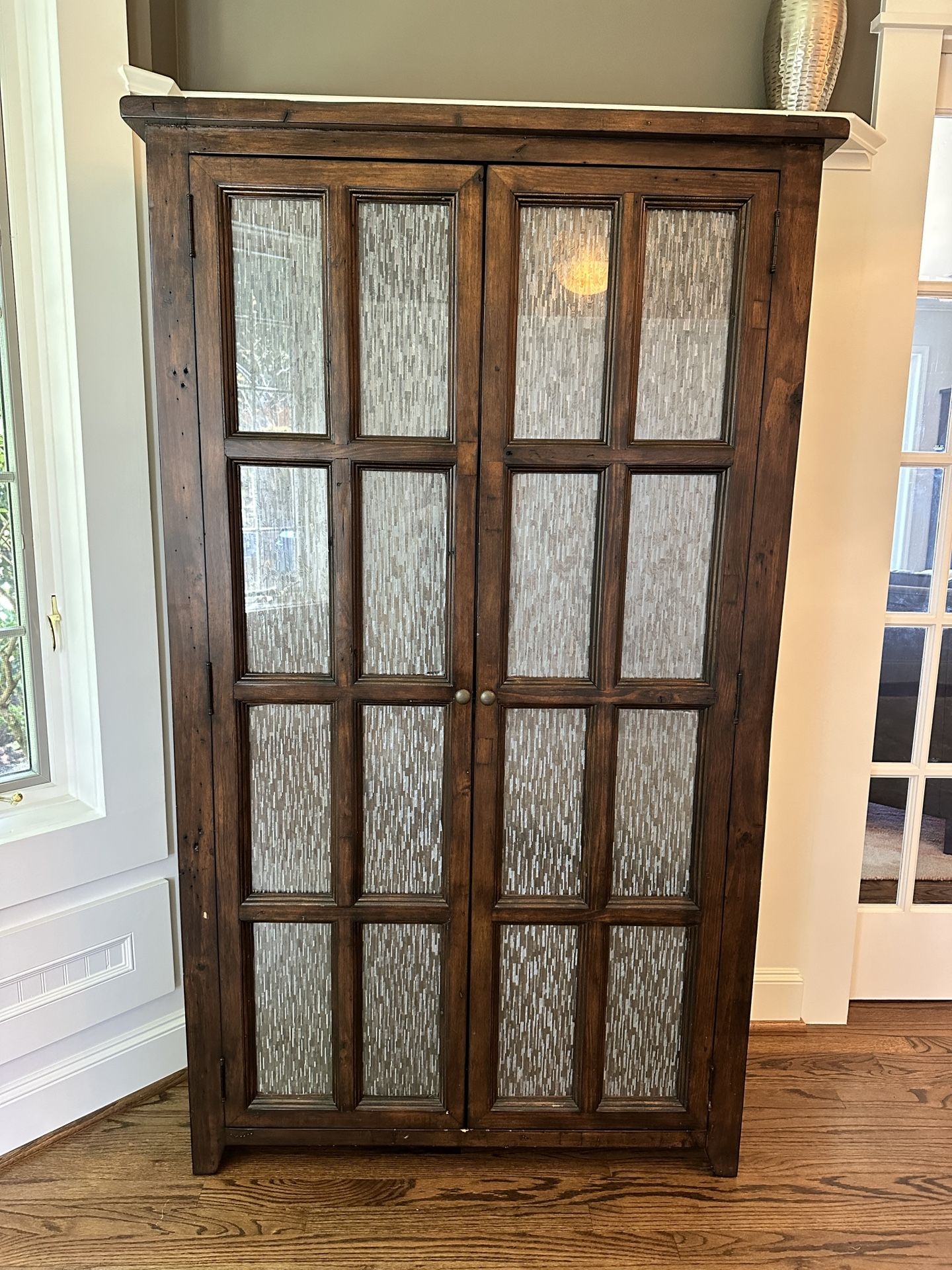 Solid Bookcase With Glass Panels