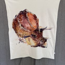 Triceratops Dino Watercolor Soft Plush Throw Small Blanket 30”X35” Security