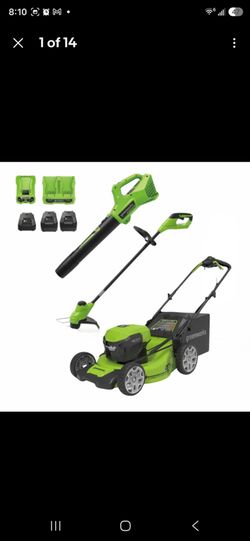 Greenworks Cordless Lawn Mower, Blower & Trimmer Combo Set
