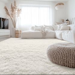 8x10 Feet White Rug 