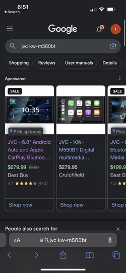 JVC Touch Screen Stereo