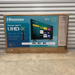 Hd399 50” Hisense smart Roku 4k led Uhd tv floor model 