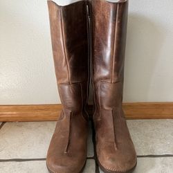 Women’s Brown Leather Tall Boots Size 9.5 Medium