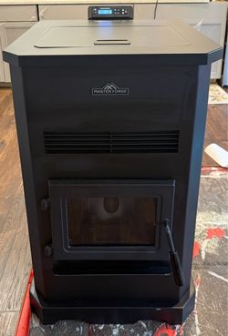 Master Forge H140XL Pellet Stove, Black, 140-LB Hopper, Wi-Fi