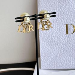 Authentic Dior Tribales  Pearl Drop Charm Earrings