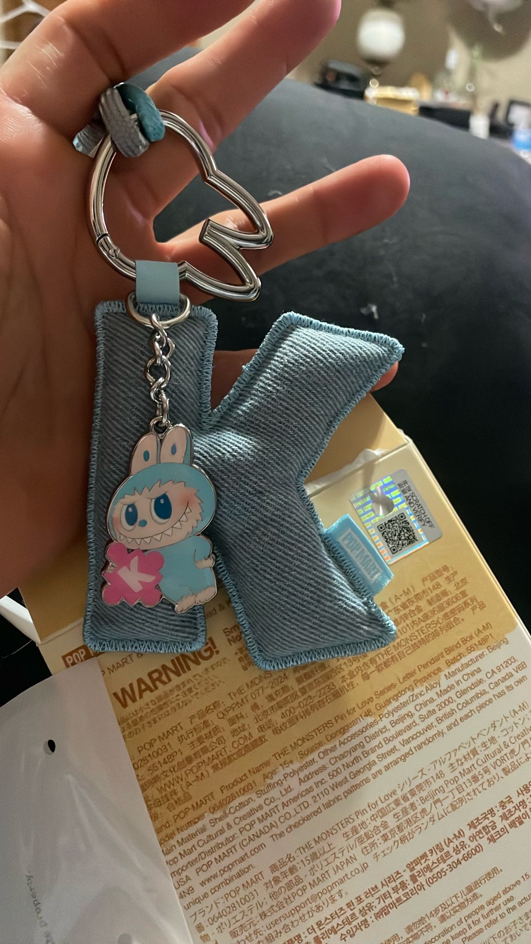 Popmart Labubu Pin For Love Letter K Authentic