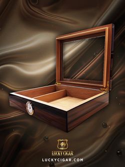 DESK HUMIDOR WITH GLASS TOP