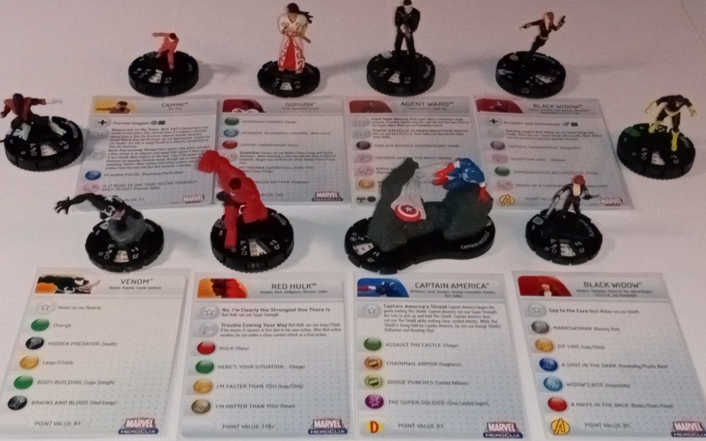 Heroclixs Marvel Lot w/Cards