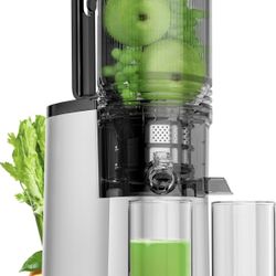 Extra Large Feed Chute Fit Whole Fruits & Vegetables, 350W Professional Slow Masticating Juicer Machines, Easy to Clean