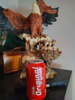 🦅 Large Bald Eagle Statue w/ Nest – Detailed Decor 🦅