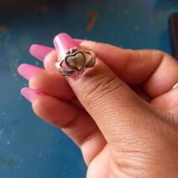 925 Sterling Silver heart ring Size 9 