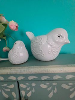 Ceramic Bird Figurines Set of Two