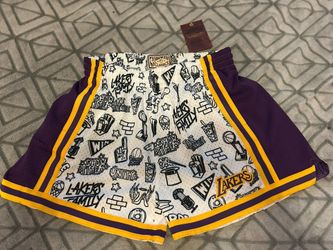 Mitchell And Ness Lakers Doodle Shorts