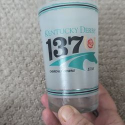 Super Cool Kentucky Derby CHURCHHILL DOWNS Glass Dated 5-7-11 Make Offer Like New