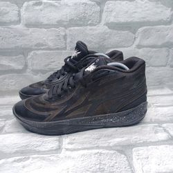 Size 7 Mens Puma Melo MB.02 "Oreo" Black White Basketball Shoes  *No Insoles* 