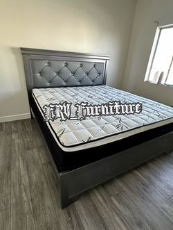 KING BED FRAME WITH MATTRESS 