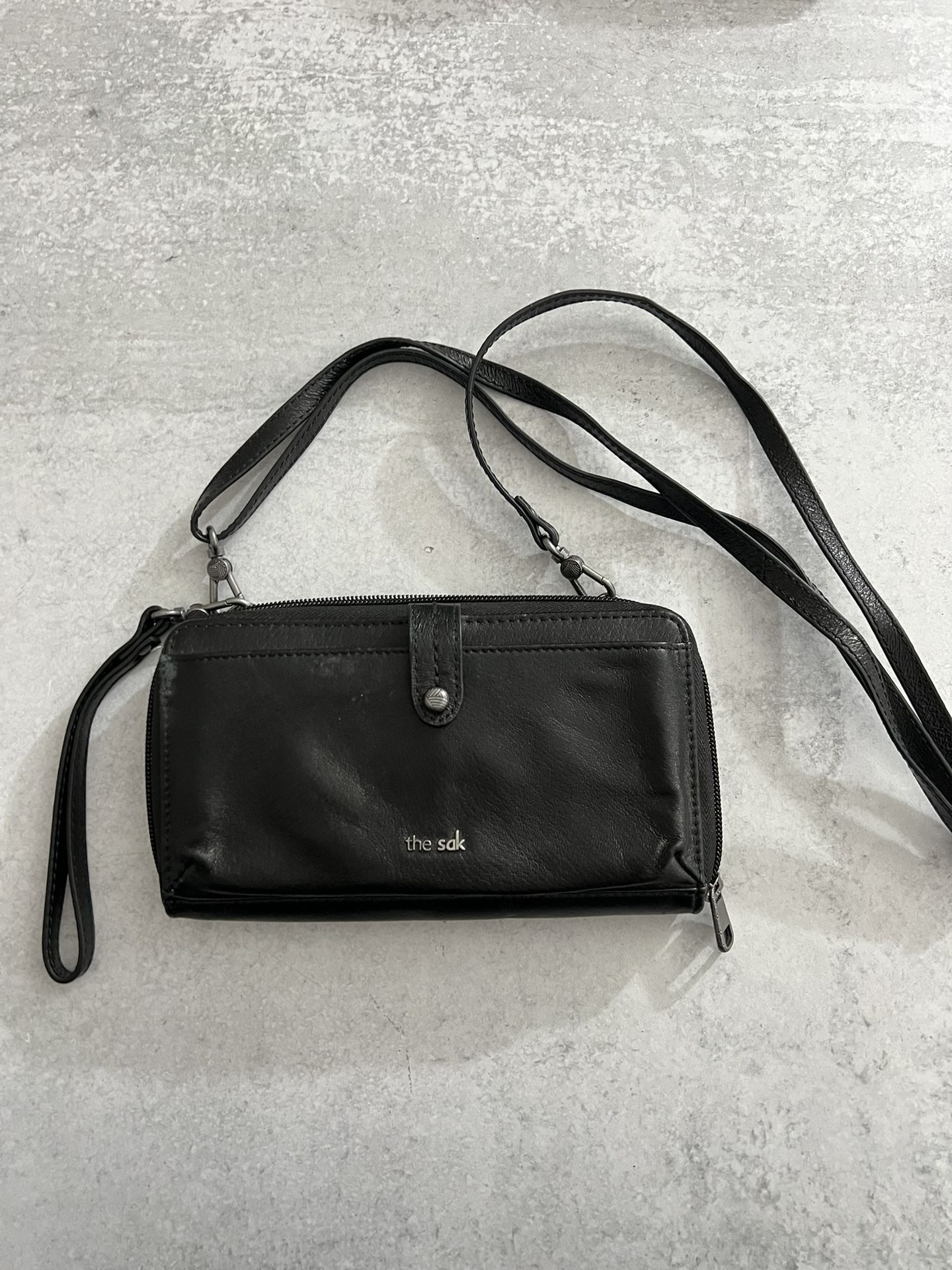 The Sak leather wristlet wallet crossbody