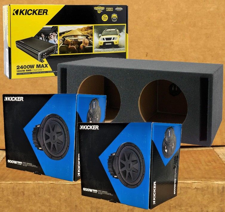 Bass System Monoblock Power Amplifier CVX 10" Dual Voice Coil Subwoofers Ported Enclosure 2400 Watts Package 🚨 Payment Options Available 🚨