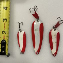 Vintage Set Of Three Spoon Fishing Lures