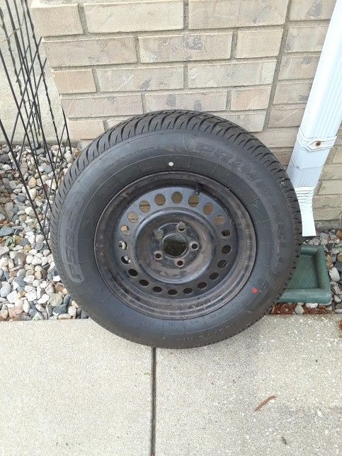 New Tire On Chevy Rim.good For Car Or Trailer