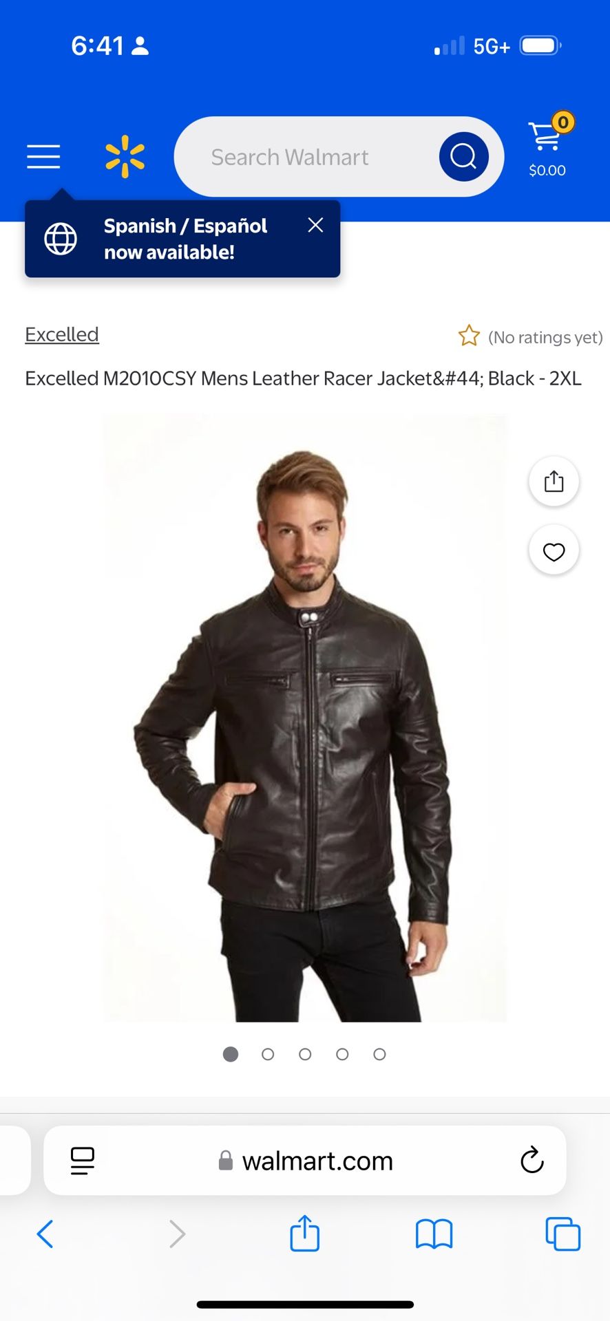 Excelled Mrs Leather Racer Jacket - Large