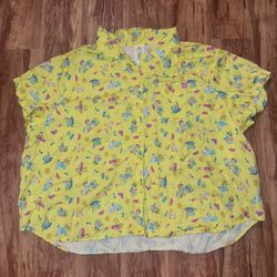 Men’s size 3XL Disney Pixar Toy Story Summer Splash Collection Button Down Shirt
