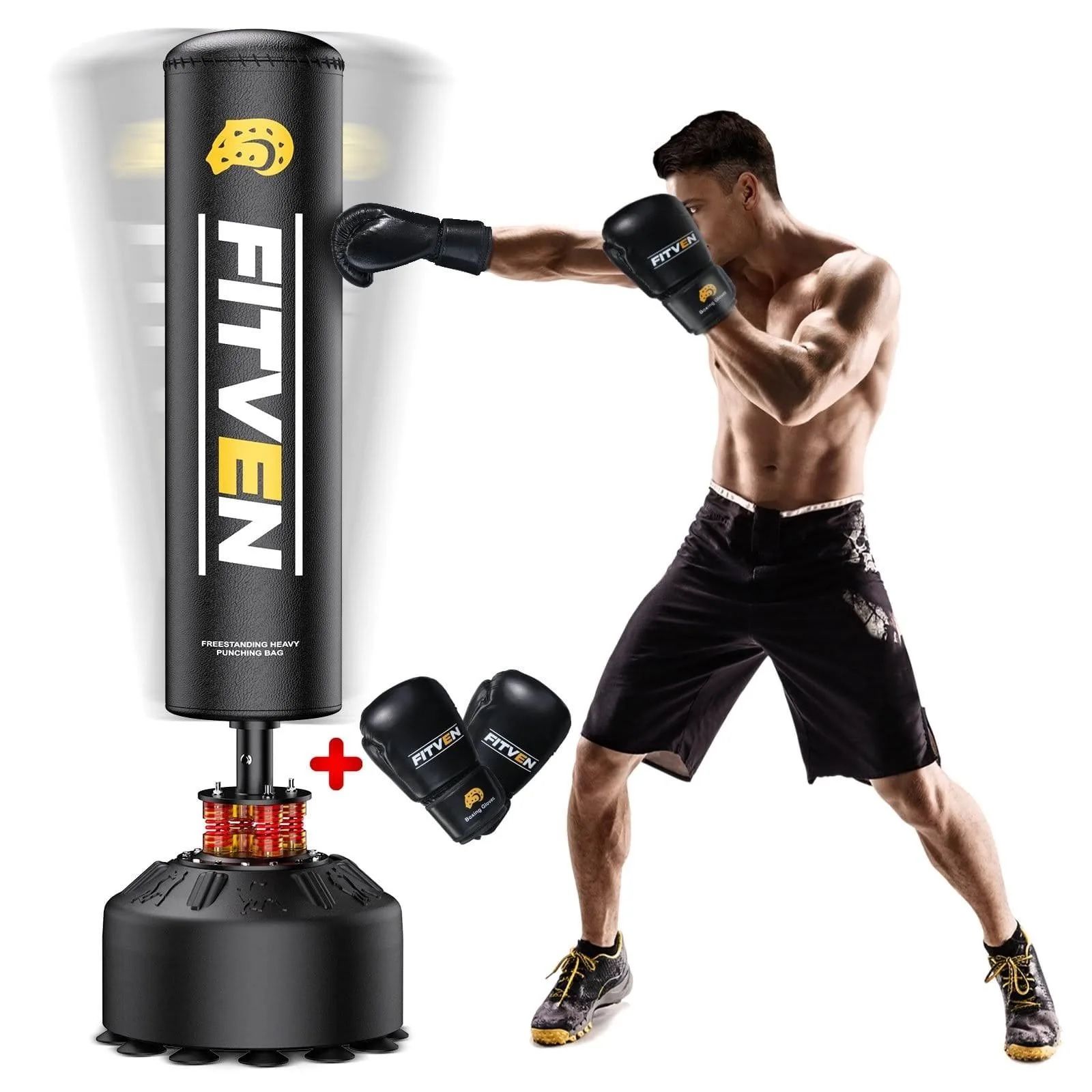 FITVEN Freestanding Punching Bag 70 In./205 Lbs., Heavy Boxing Bag