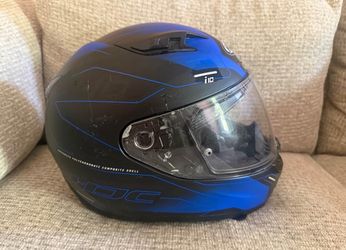 HJC I10 MOTORCYCLE HELMET SIZE XL - BLUE & BLACK - DOT SNELL APPROVED