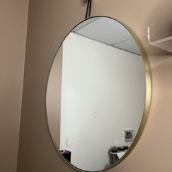 Gold Round Mirror